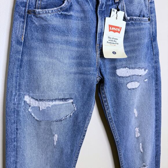 NEW Levi’s 505C Jeans Distressed Denim Orange Tab $158 - Picture 3 of 6